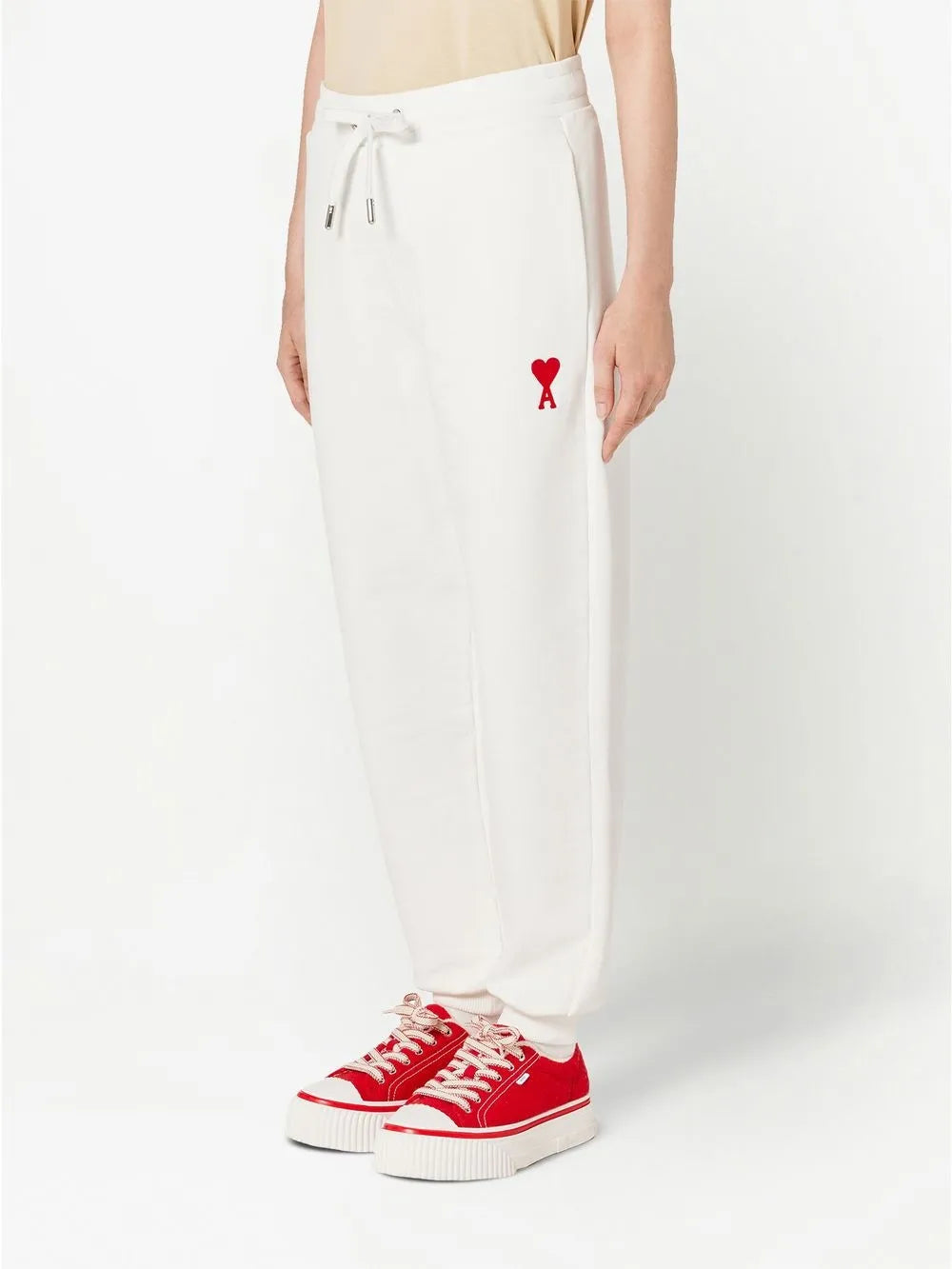Ami White Red Heart Sweatpants