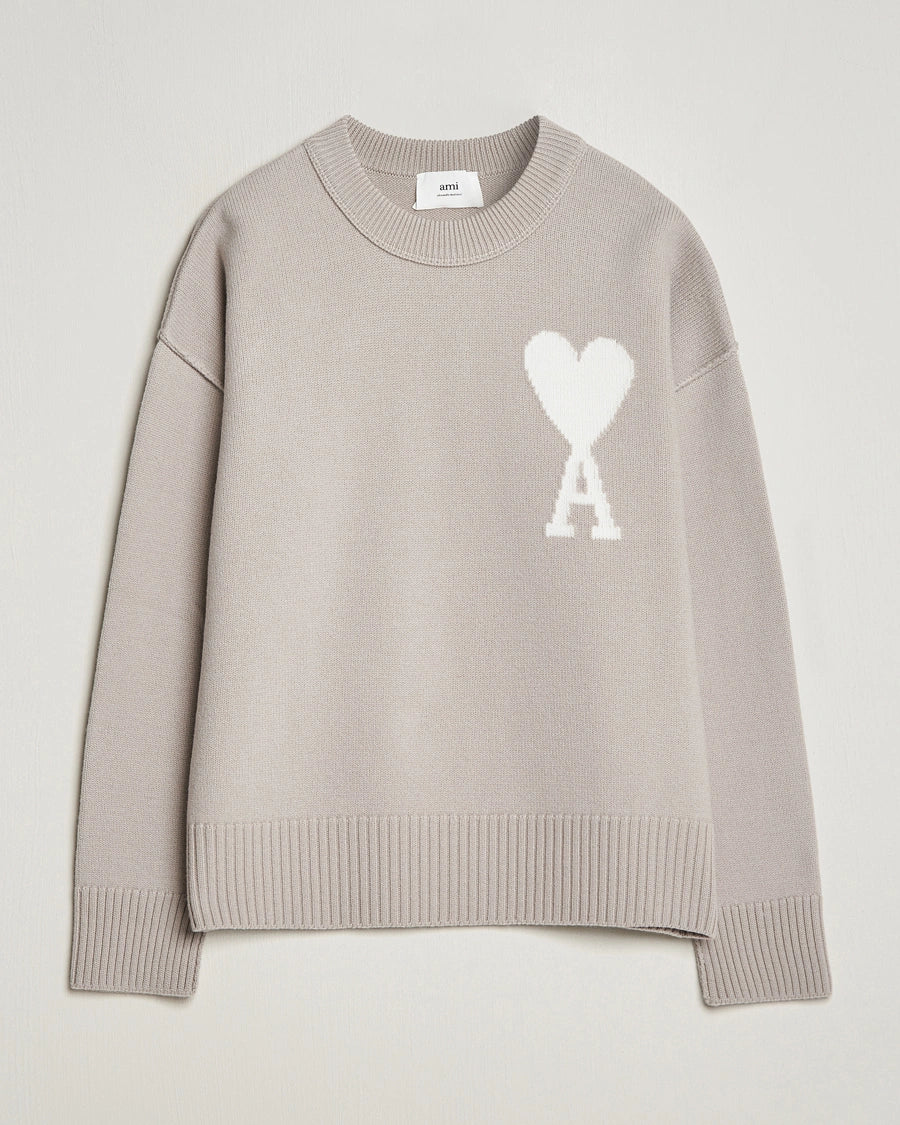 Ami Beige/White Knitted Sweater