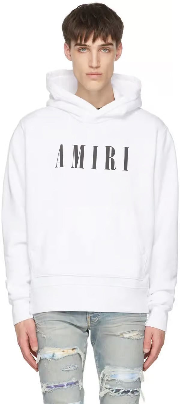 Amiri White Logo Hoodie