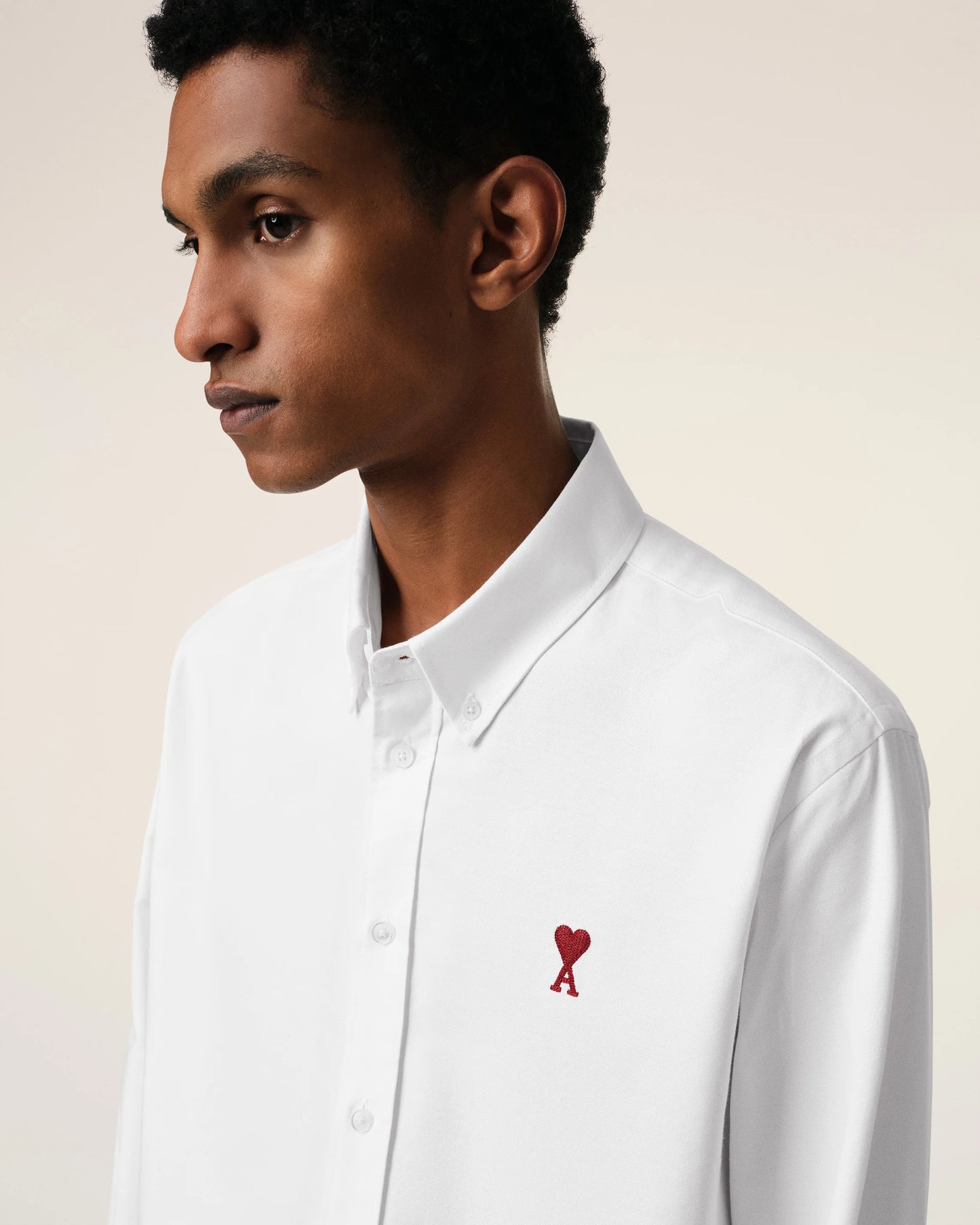 WHITE COTTON BUTTON-DOWN AMI DE COEUR SHIRT