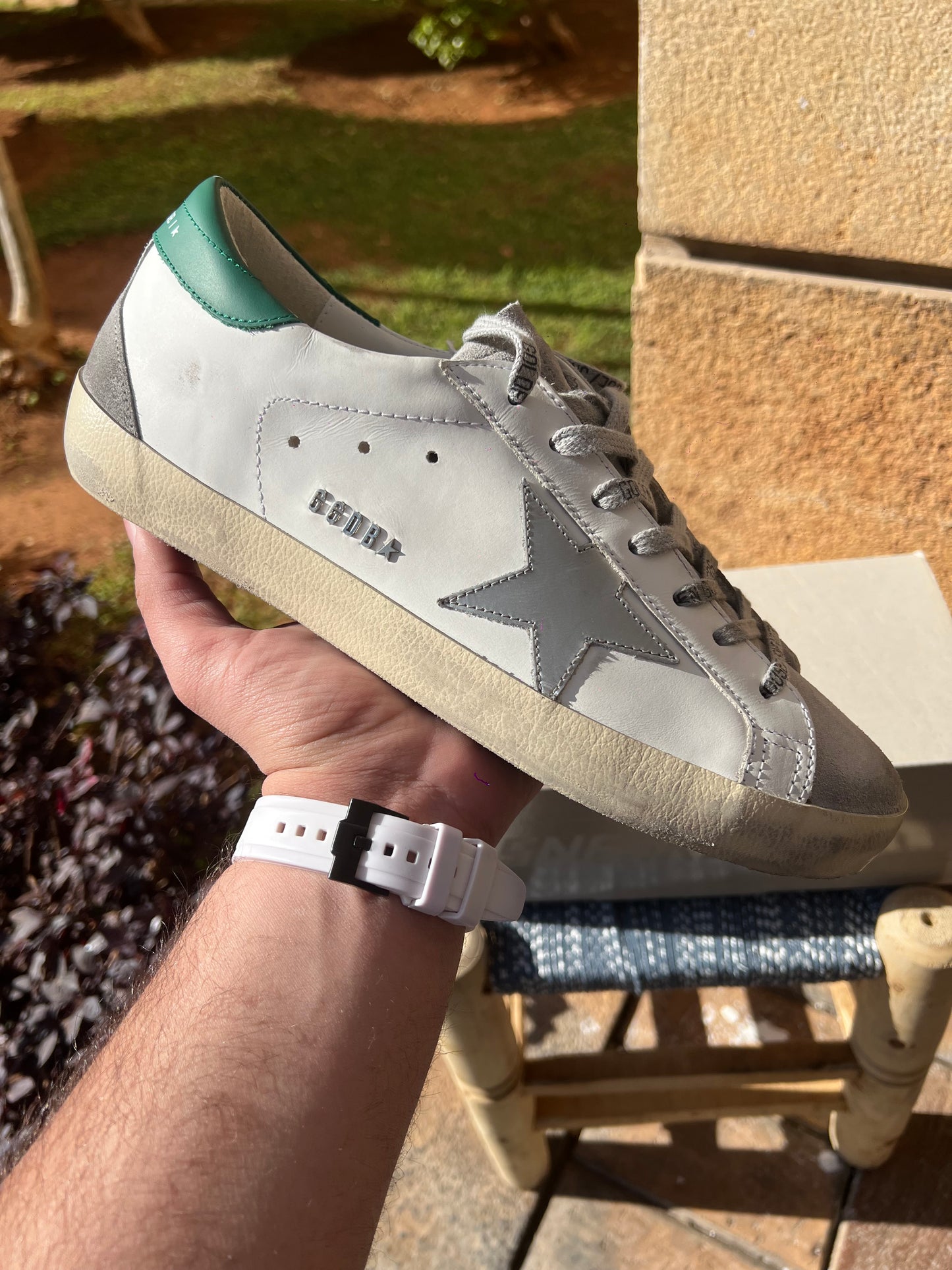 Golden Goose SuperStar White / Green