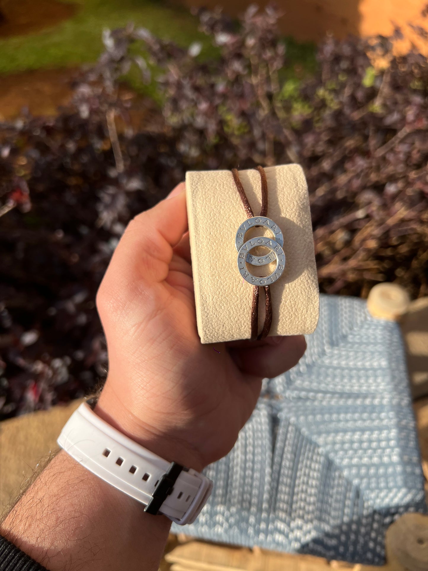 BVLGARI LOGO CORD BRACELET
