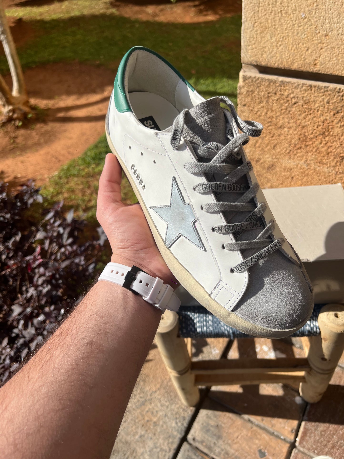 Golden Goose SuperStar White / Green