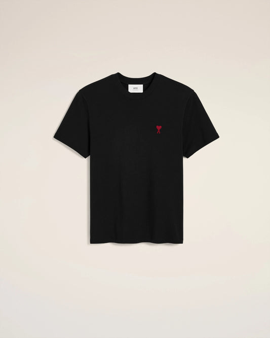 BLACK COTTON AMI DE COEUR T-SHIRT
