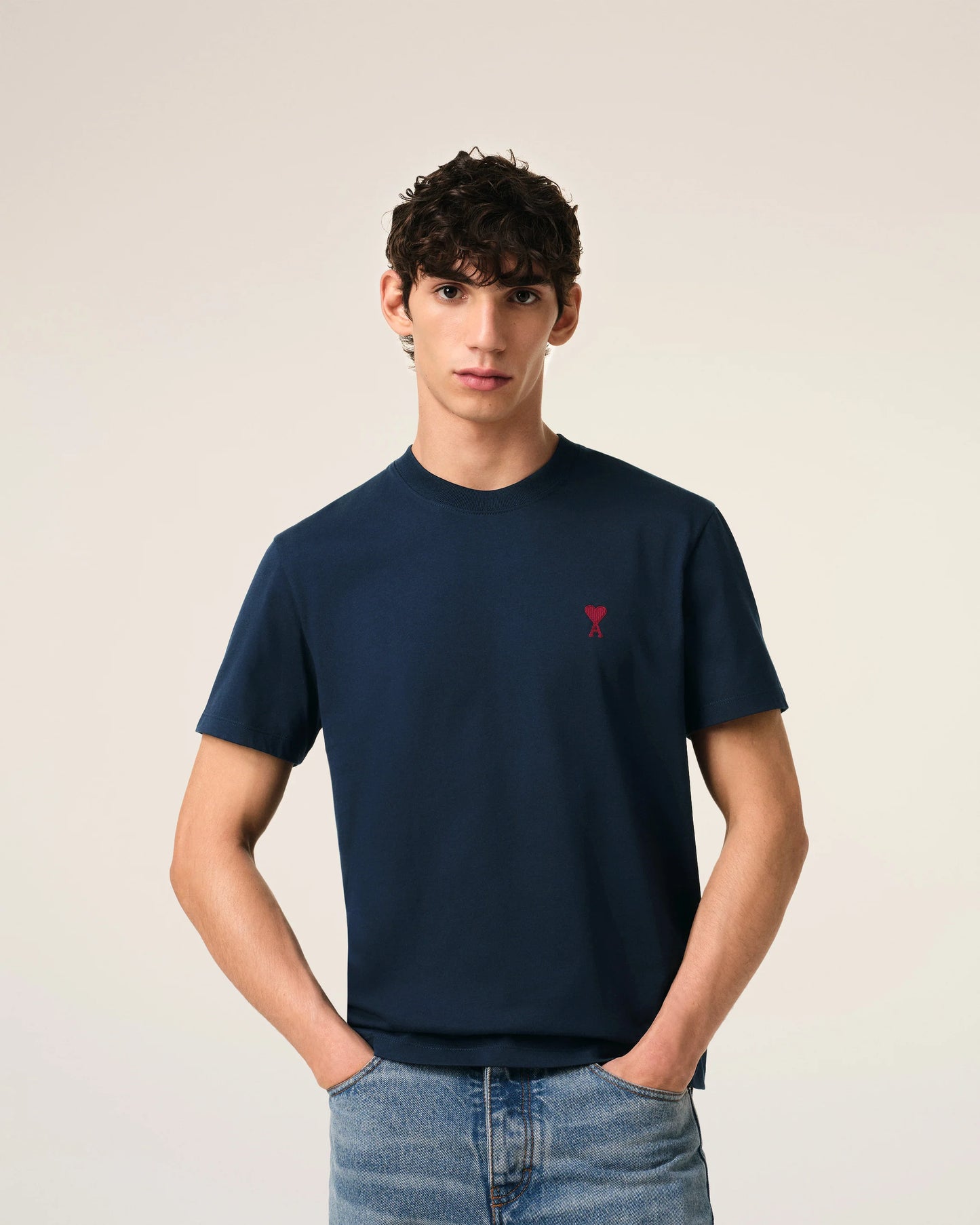 NAVY COTTON AMI DE COEUR T-SHIRT