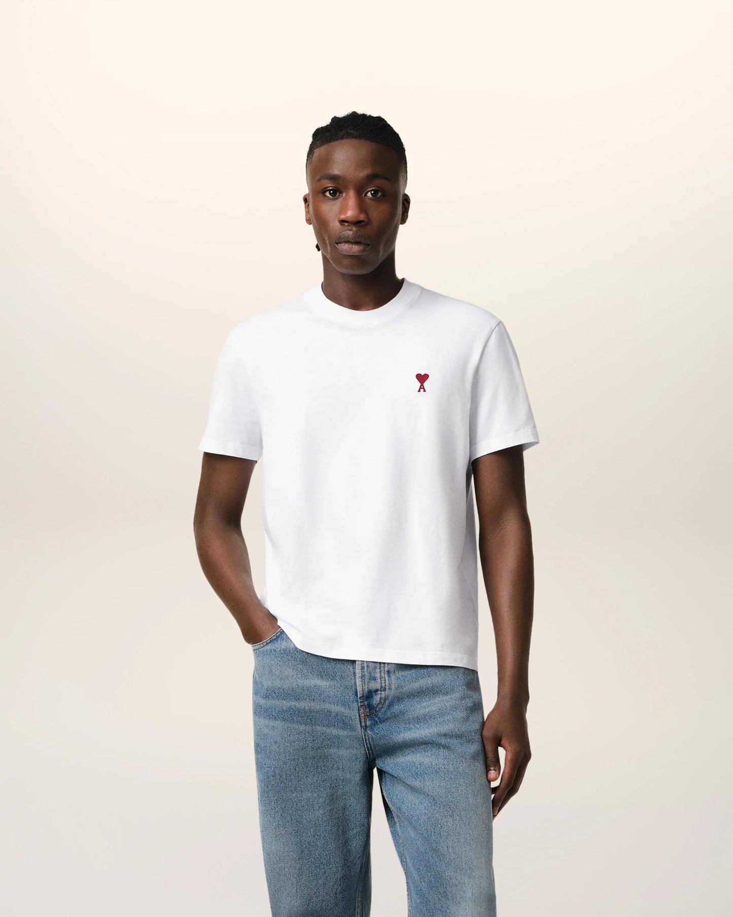 WHITE COTTON AMI DE COEUR T-SHIRT