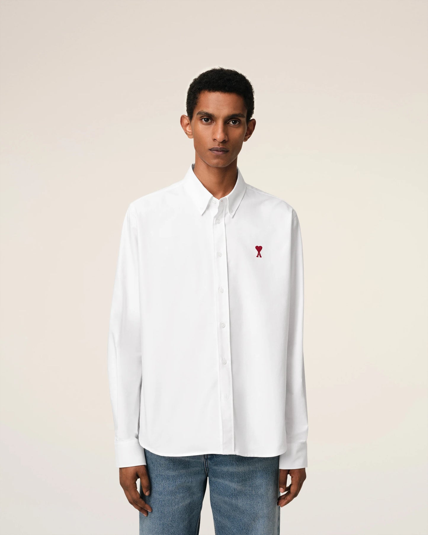 WHITE COTTON BUTTON-DOWN AMI DE COEUR SHIRT